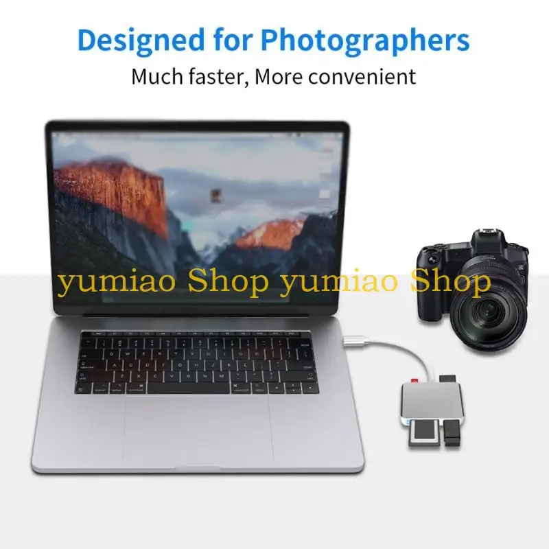587B 5-in-1 XQD 카드 리더기 USB 유형 C 메모리 카드 어댑터 XQD HC TF용 3개 카드 읽기 USB M용 M용