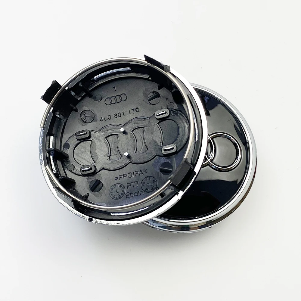 4 Pcs 77mm Black Wheel Centre Cap Hub Covers For Audi Q3 A3 A4 A5 A6 A7