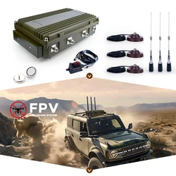 Sistema de contador montado en vehículo para uso en coche, GaN antifpv dispositivo de defensa, frecuencia personalizable, 3 canales, 720-1050MHz, 150W