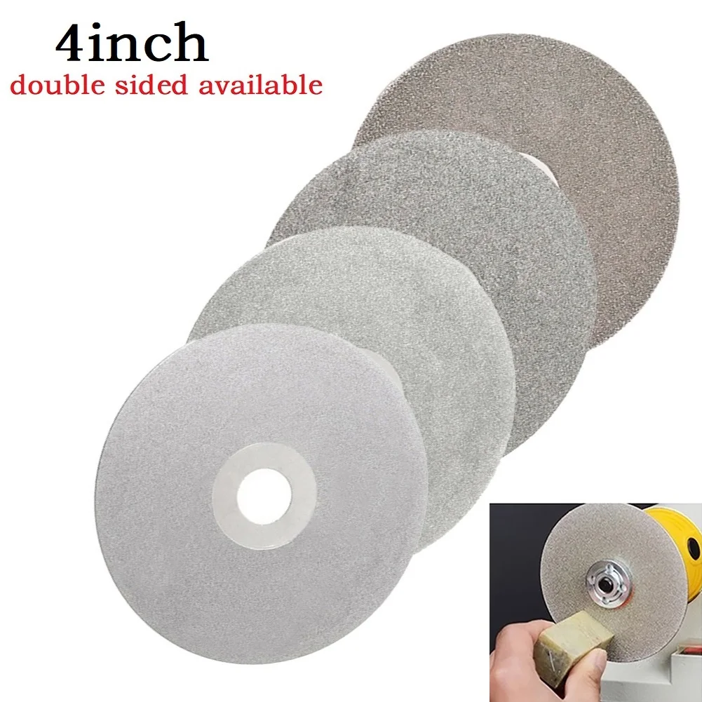 

100mm 36-120 Grit Diamond Coated Flat Lap Wheel Lapidary Grinding Polishing Disc For Jewelry Jade Crystal Sanding