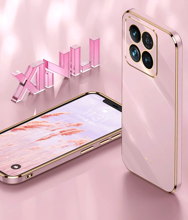 6D elektropläterat fodral för Xiaomi 14 Ultra Civi3 13T POCO C55 X5Pro Redmi Note 13 12 Pro Plus 12C 12r 12s skal_voghion.com