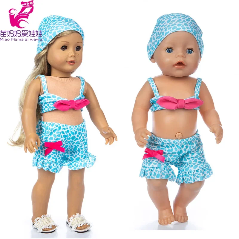43cm New Born Baby Doll Clothes Summer Short Rompers 18 Inch American Og Girl Doll Bikini Basic Shirt