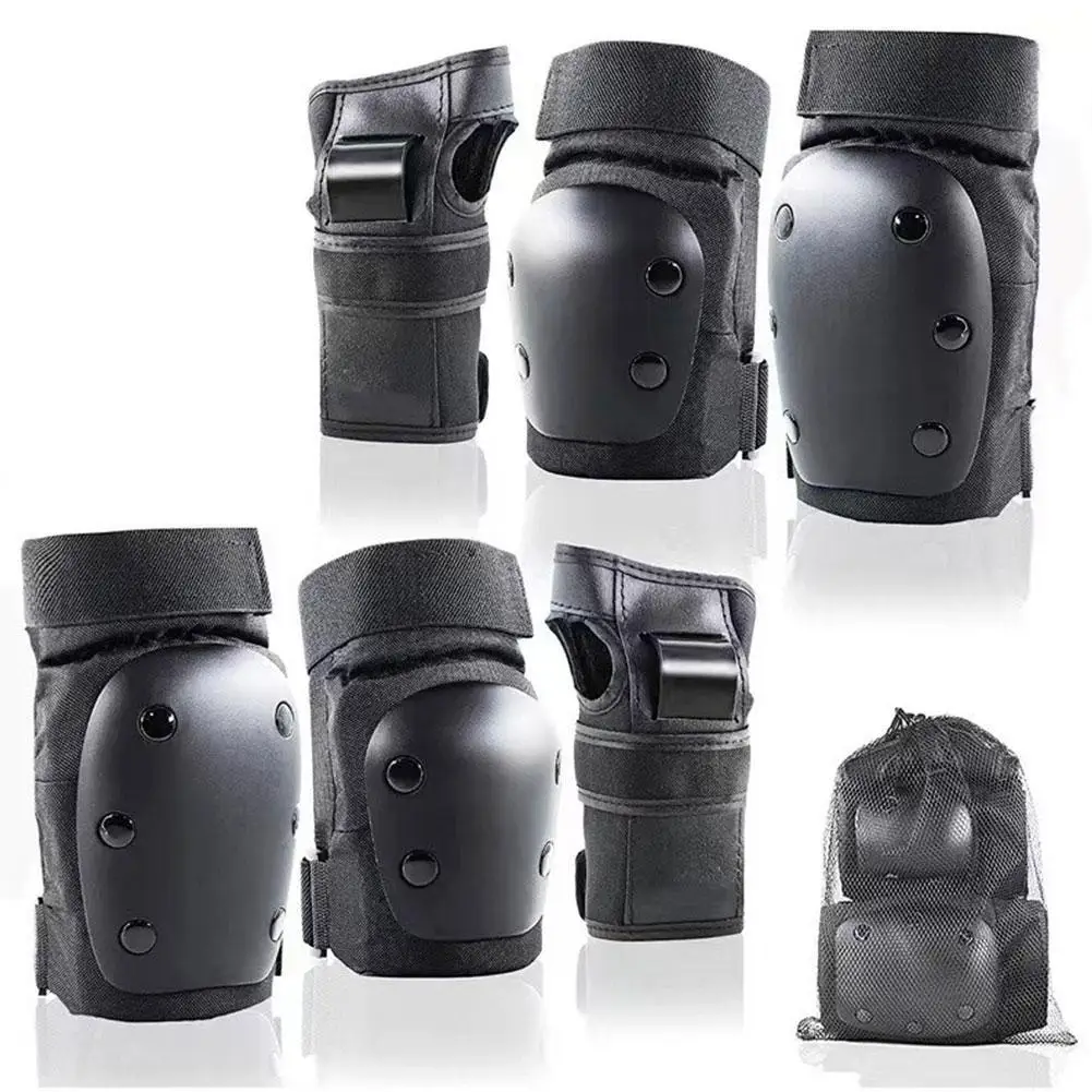 Adult Kids Knee Pads Elbow Pads Wrist Guards 6 In 1 Protective Gear Set Inline Roller Skating Skateboarding Scooter BMX