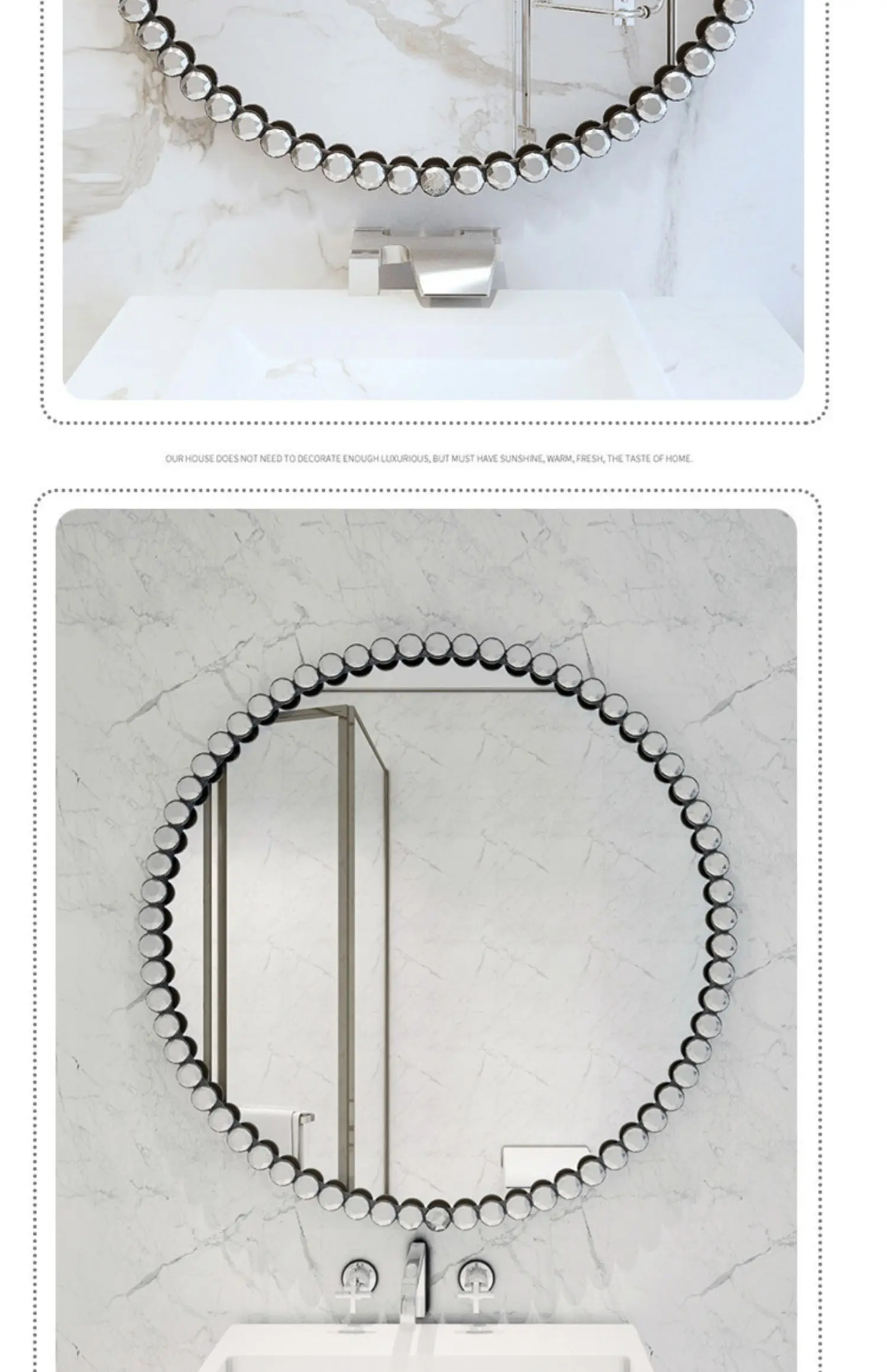 Description Picture 5 of itemNordic round bathroom mirror toilet sink makeup toilet mirror wall mounted dressing minimalist decorative