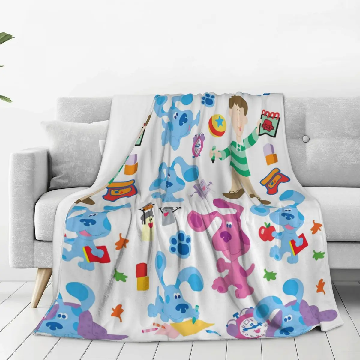 Blue's Clues Collage Blanket Warm Soft Novelty Plush Throw Blanket For Outdoor Camping Flannel Bedspread Bed Cover 3
