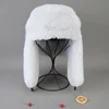 2025 Winter Russian Man Woman White Skin False Rex Rabbit Fur Hats Luxury False Rex Rabbit Fur Cap Unisex False Fur Bomber Hat 2