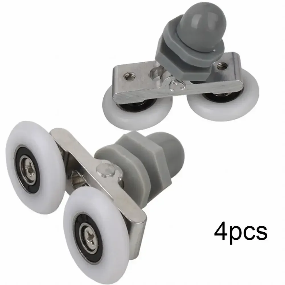 Shower Door Rollers, Sliding Door Roller, Shower Room Pulley, Shower Room Rollers, Sliding Door Pulley-4pcs Twin Bathroom Shower Door Roller Runner Wheels Sliders 19/23/25/27mm Dia Shower Rooms Cabins Door Pulley Hardware
