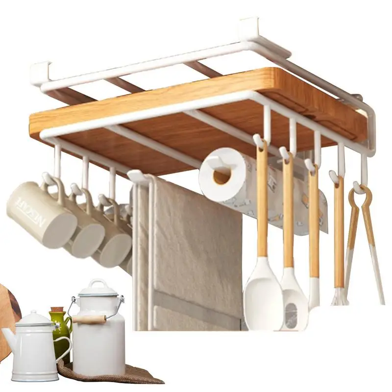 

Многофункциональная кухонная вешалка, железные крючки, полка без отверстий, Многофункциональная вешалка для кухни, гаджеты, шкаф