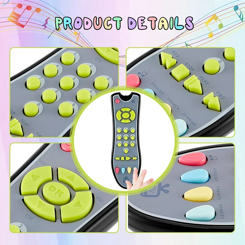 TV Remote Control Toy Music Mobile Baby Early Educational Toys Infant Electric Numbers English Learning Machine Gift For Newborn 5