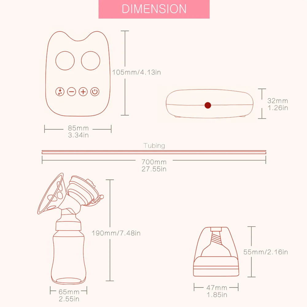 Electric Breast Pump Strong Suction FDA Infant Milk Extractor for Baby Feeding