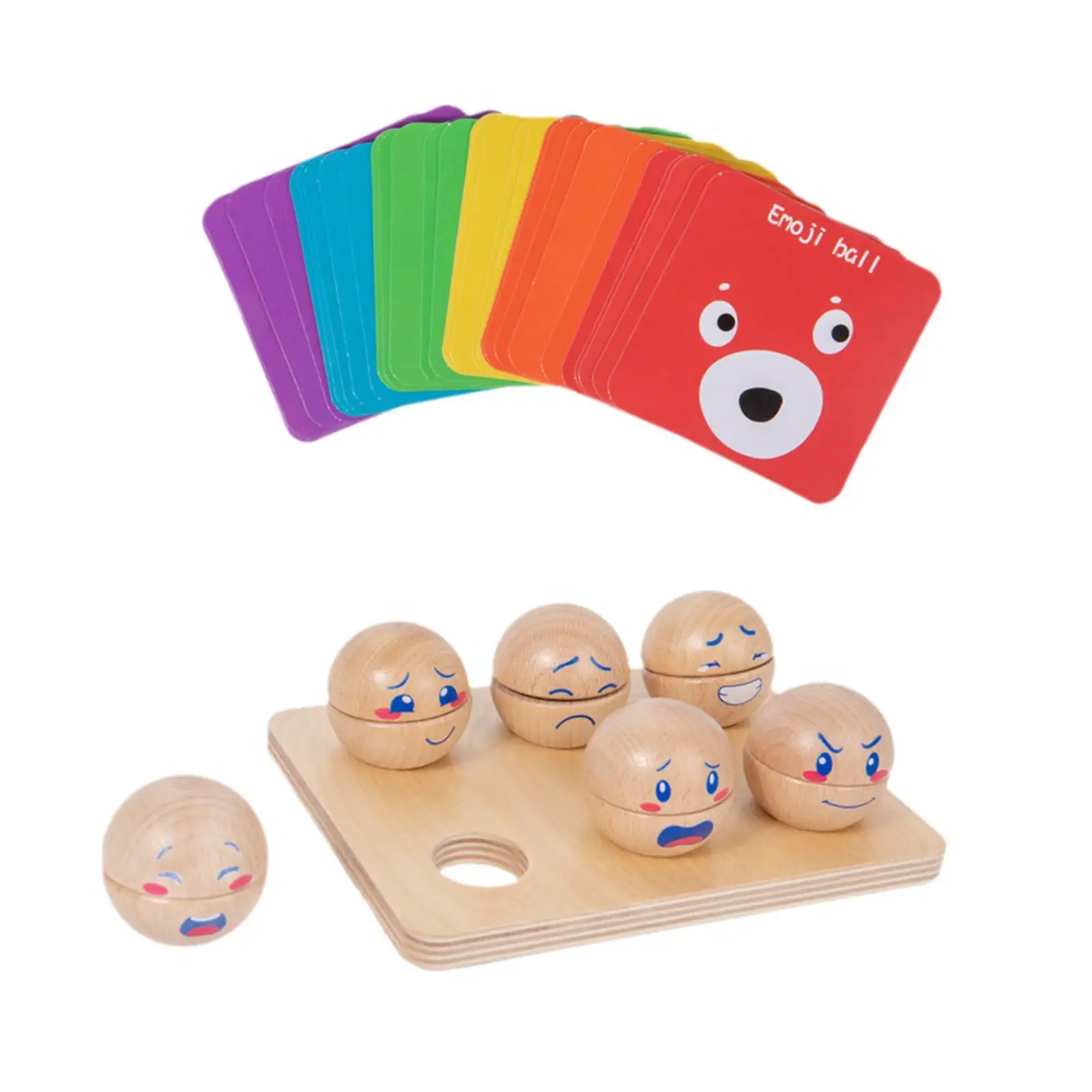 Emotion Children Wooden Educational Wooden Block Sorting Colorful Fun Face