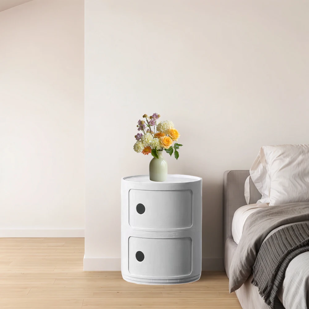 2/3 Layer Nordic Round Bedside Table Creative Sofa Side Table Bedroom Small Side End for Living Room Bedroom