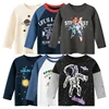 2025 Autumn Sweatshirt Boys Girls Cartoon Astronaut T-shirts Children's Long Sleeve Rocket Cotton Tops Child Space Kids Clothes 1