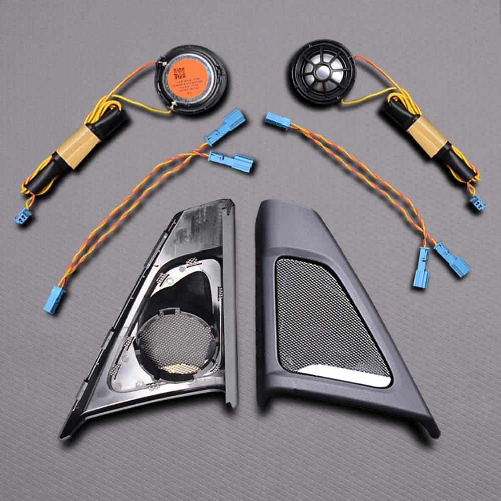 Stereo speaker tweeter Audio speakers kit Midrange speakers Audio speaker adapter Car Front Door Speaker for BMW F10 F11 5 Series Audio Trumpet Tweeter Cover Head Treble Horn Frame Decoration Original Model Fit