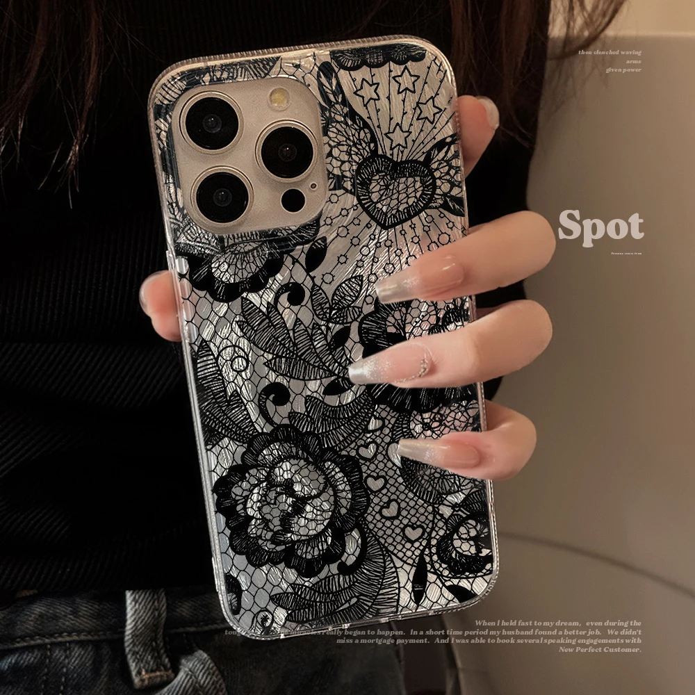 Elegant Hollow Lace Design Phone Case Cover