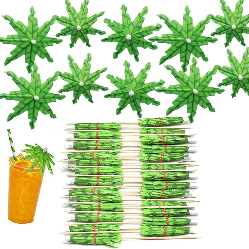 Hawaiianische Papier-Regenschirm-Cocktail-Picks, Cupcake-Topper für den Sommer, tropische Geburtstagsfeier, Dekoration, Zubehör, Lebensmittel-Obst-Picks – Detail 18