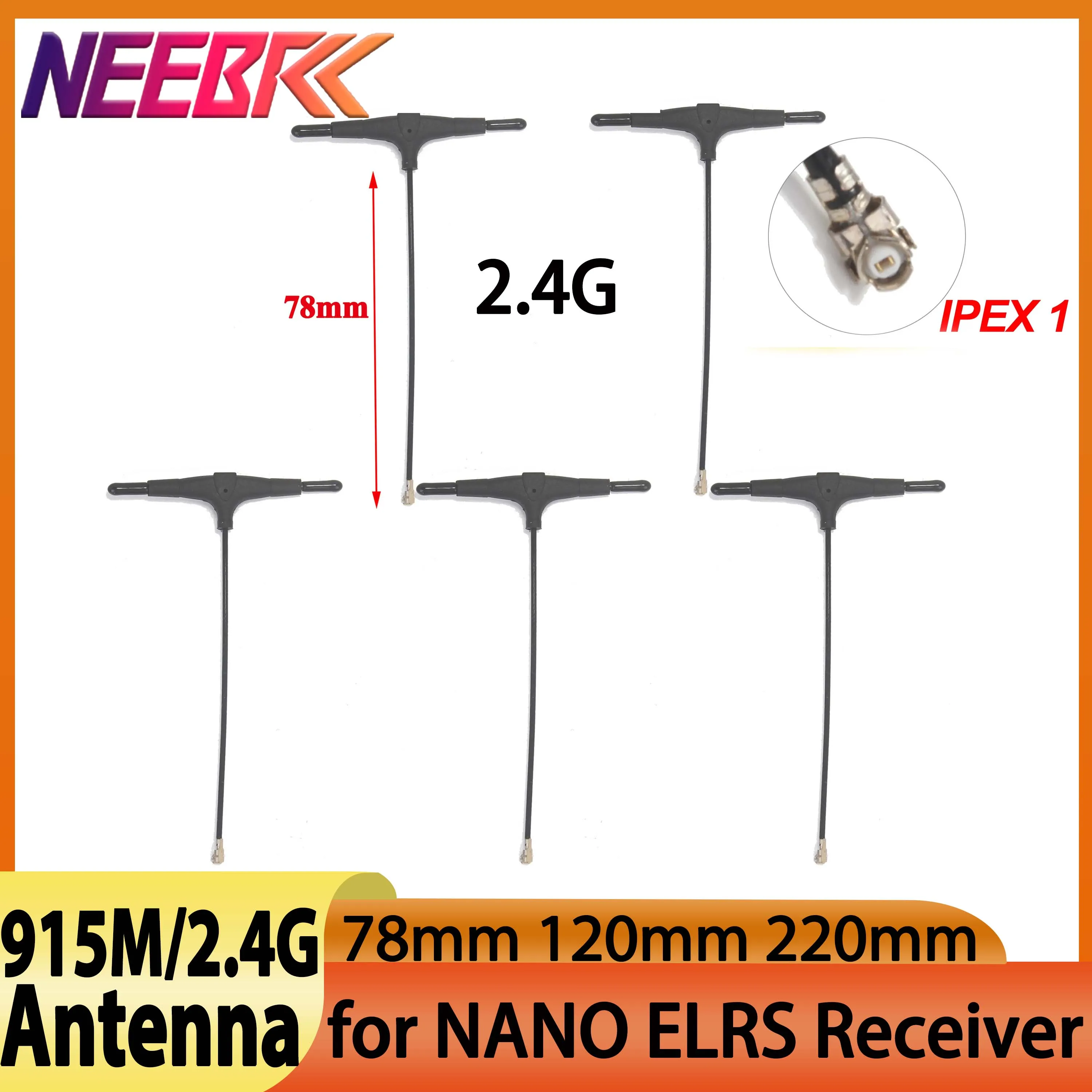 1/5/10/20 Stück 915MHz 2,4GHz 78/120/220mm T-Typ Antenne IPEX 1 für FPV Drohne TBS CROSSFIRE FRSKY R9mm R9MX ELRS Nano EP1 Empfänger