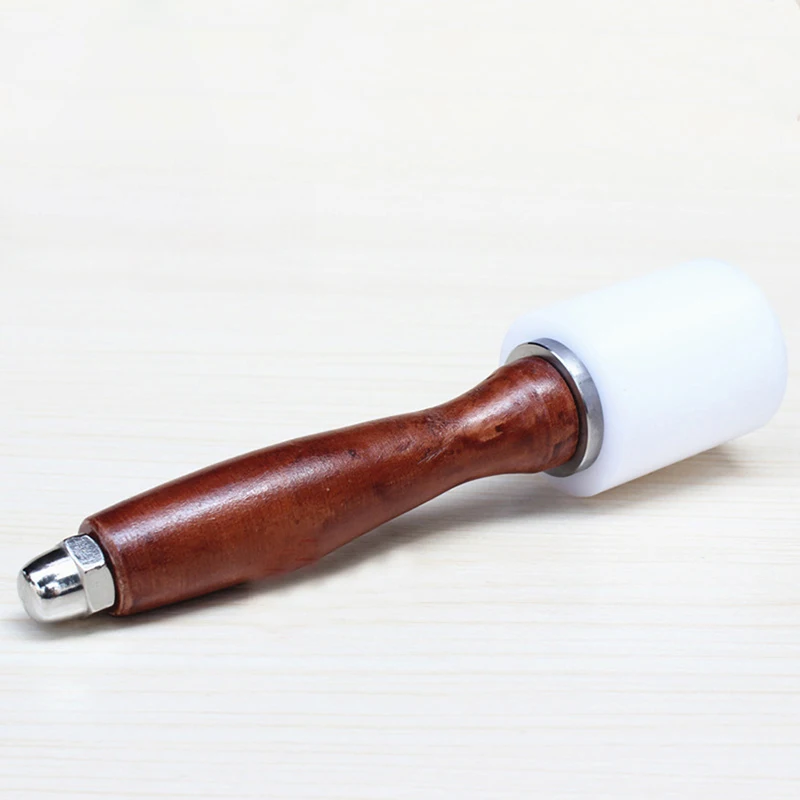 Nylon Hammer - Leather Carving Hammer Cowhide Sew Hammer with Wooden Handle marteau caoutchouc 3