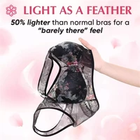 Women New Ice Silk Lace Cooling Comfort Bra Lace Buttonless Comfortable Bra Push Up Bra Running Shock-Absorbing Sports Fixed Cup - Image 2