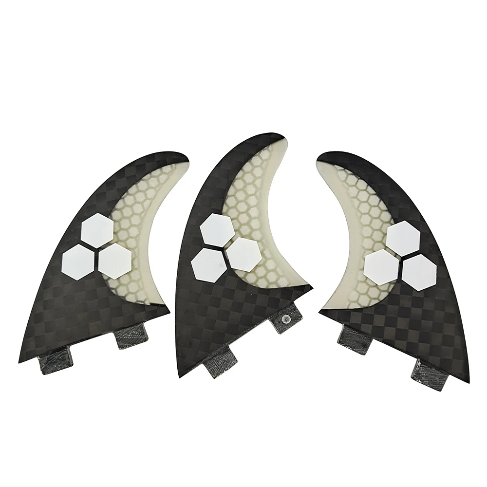 Medium UPSURF FCS Surfing Fins Tri Surfboard Fins Carbon Fibreglass Honeycomb Double Tabs Short Board Fins Thruster(3 Fins) medium upsurf fcs surfing fins tri surfboard fins carbon fibreglass honeycomb double tabs short board fins thruster 3 fins