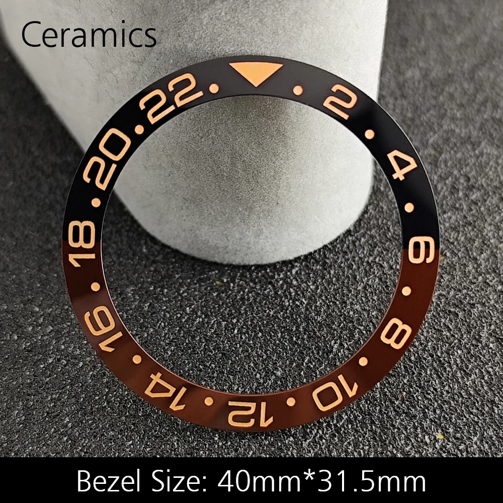 Blue Luminous Ceramic/Aluminum Watch Bezel Insert - Sloping 40mm