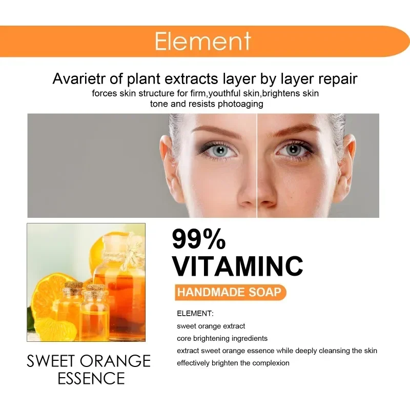 

Sdatter VC Whitening Handmade Soap Dark Skin Lightening face Armpit Elbow Knee joint Bleach Underarm remove Melanin Cleaning bod