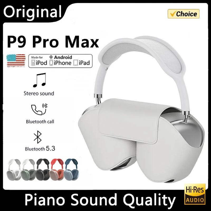 

P9 Pro Max With Case Wireless Bluetooth Headphones with Mic TWS Headsets Stereo Sound Earphones Outdoor Sports Gaming Headset
