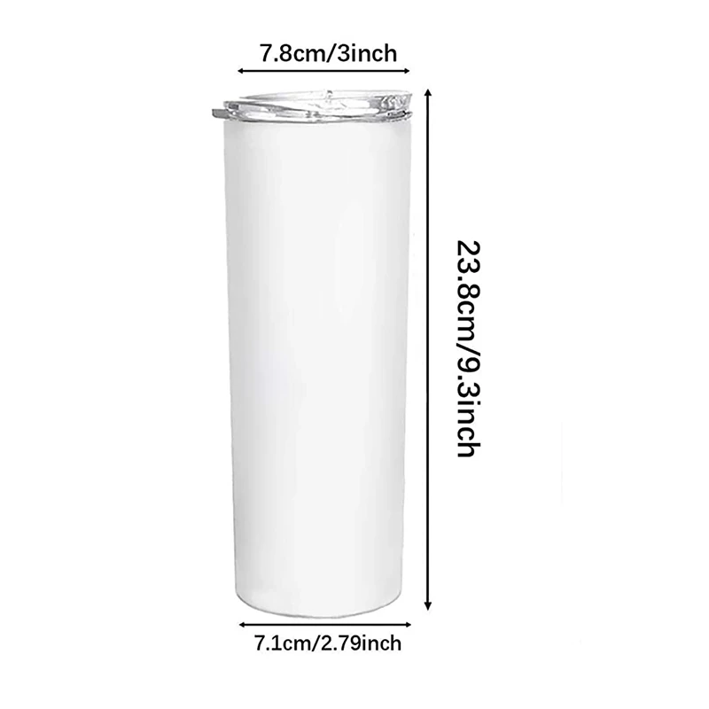 30oz Sublimation Straight Skinny Tumblers Blank White Stainless Steel Cups  Double Vacuum Insulated Mugs With Plastic Straw - Vacuum Flasks & Thermoses  - AliExpress