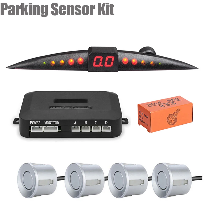Parking Sensor Kit Car Parktronic LCD Display Beep Reverse Backup Radar Monitor