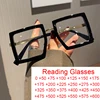 Oversized Eyeglass Frames For Women Trendy Blue Light Blocking Big Square Reading Glasses Men Transparent Fashion Eyewear +1.75 1