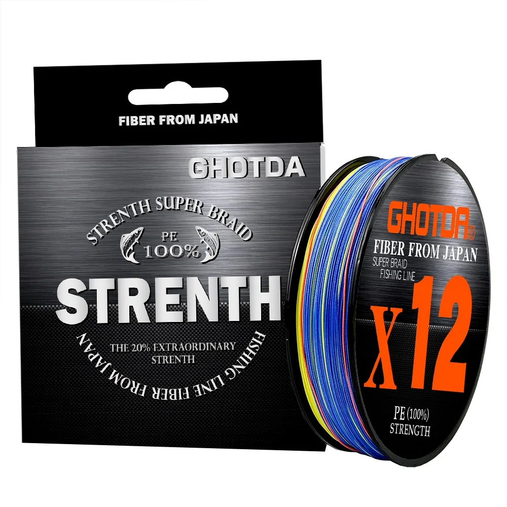 12 Strands 9 Strands 100m Fishing Line Braided Pe Super Strong Carp Sea Ocean Multifilament Wire 0.6#-8.0# Fishing Tools GHOTDA fishing tools