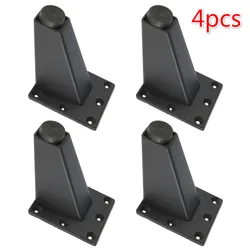 Set of 4 Adjustable Black Aluminum Alloy Furniture Legs (Black)