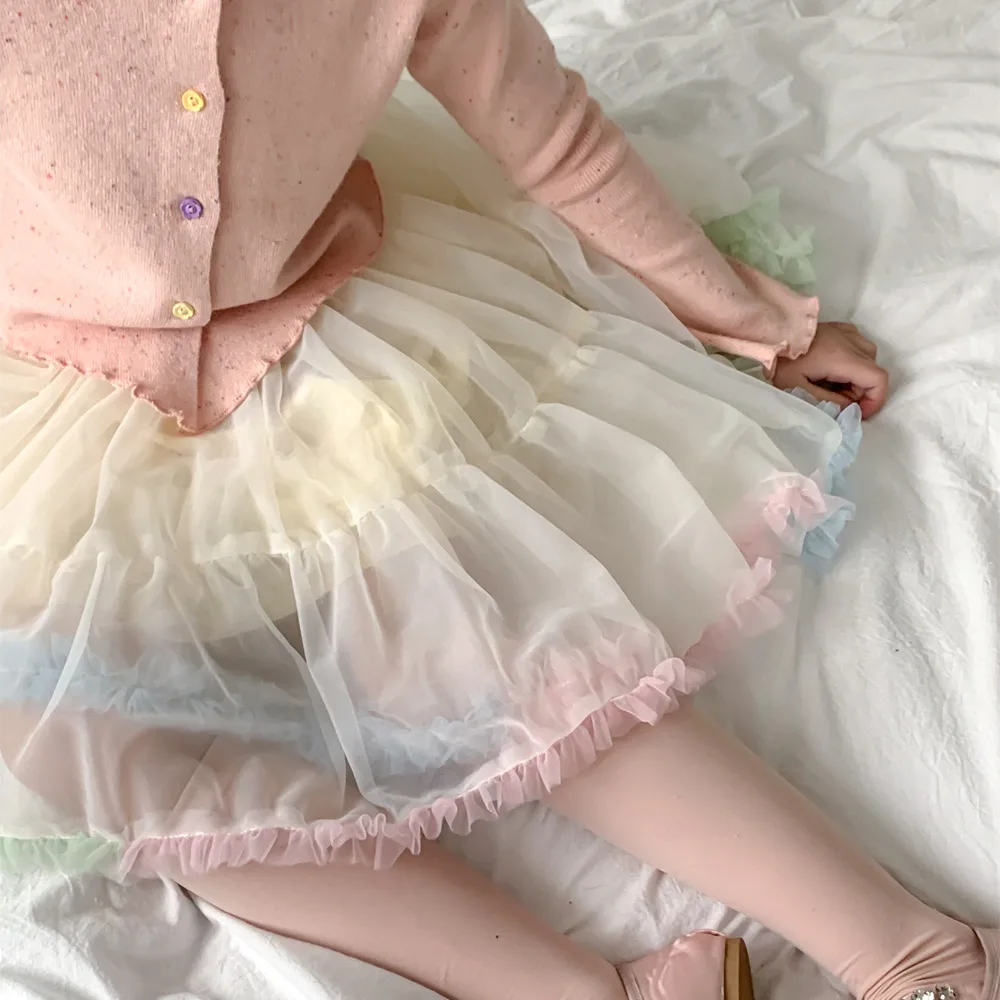 

Korean Children's Clothing 2024 Spring Edition Fluffy Gauze Big Treasure, Sweet Princess Skirt, Girl's Fairy Skirt