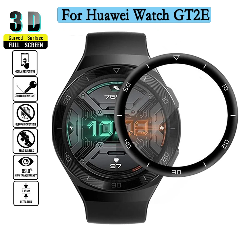3D Curved Composite Protective Film For Huawei Watch GT2E Scratch Resistant Screen Protector Accessories 3d curved clear composite film for oppo watch 2 soft protective 44mm 46mm smartwatch full lcd display screen protector cover