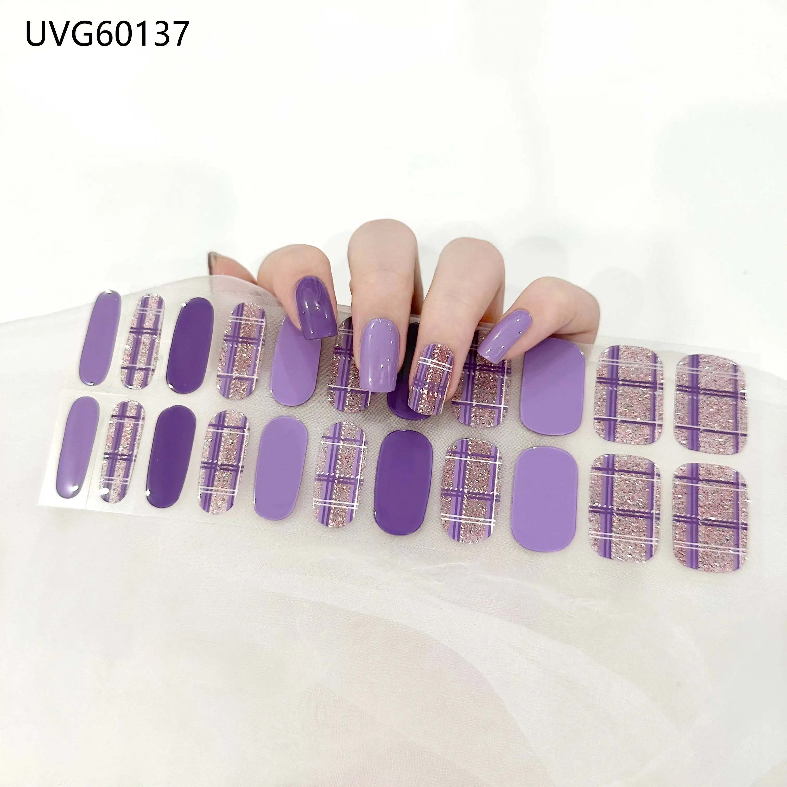 Premium Semi-Cured Nail Wraps Set - Waterproof, Long-Lasting Gel Nail Stickers