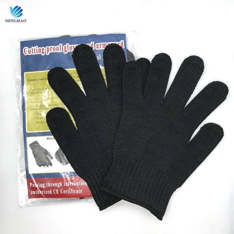 Labor Protection Gloves Gloves Labor Protection Gloves Wrapped Steel Wire Police Self-Defense Anti-Cut Black Household Cleaning Tools