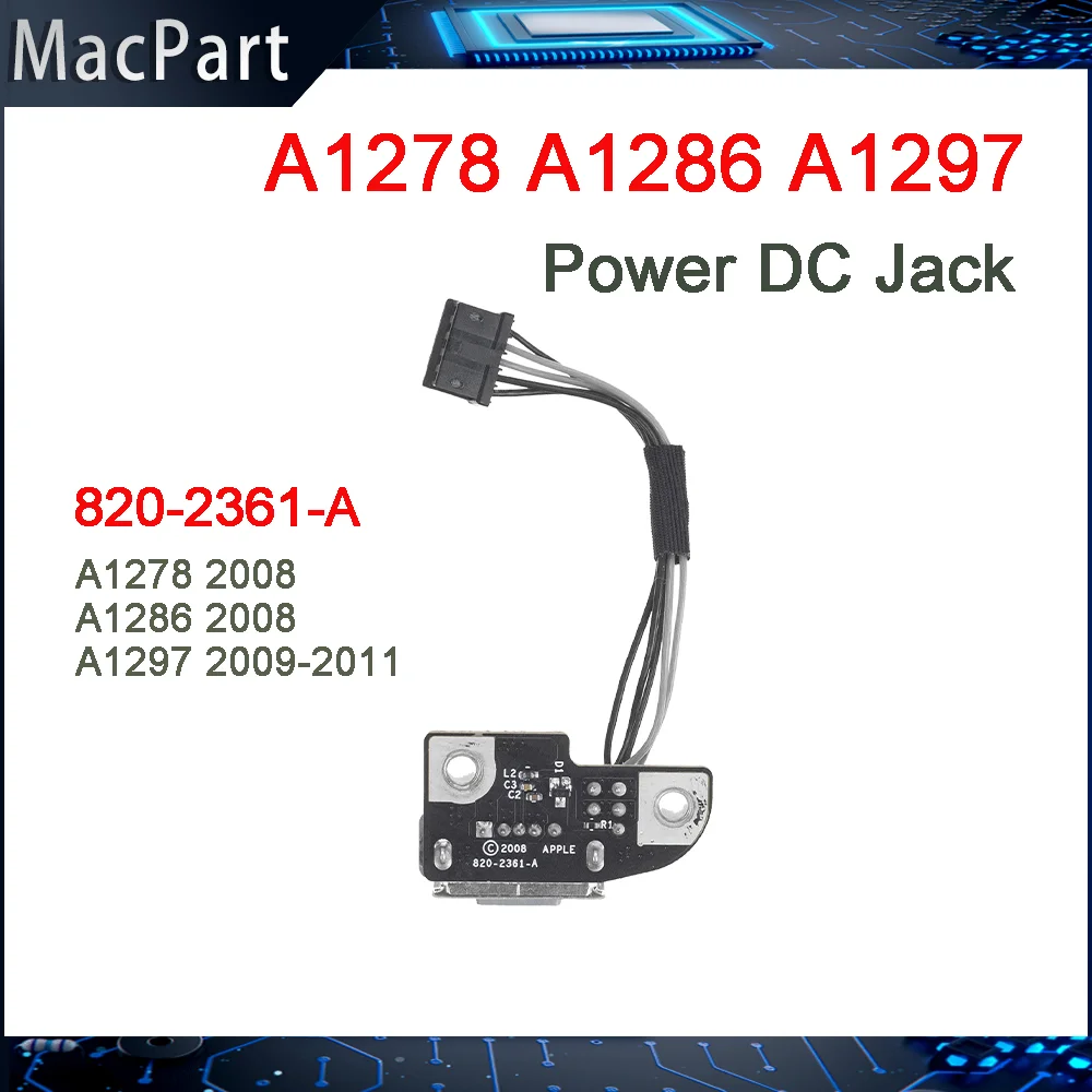 

Оригинальный Подержанный зарядный порт питания DC Jack Плата 820-2361-A для Macbook Pro 13 "A1278 15" A1286 2008 17 "A1297 2009 2010 2011