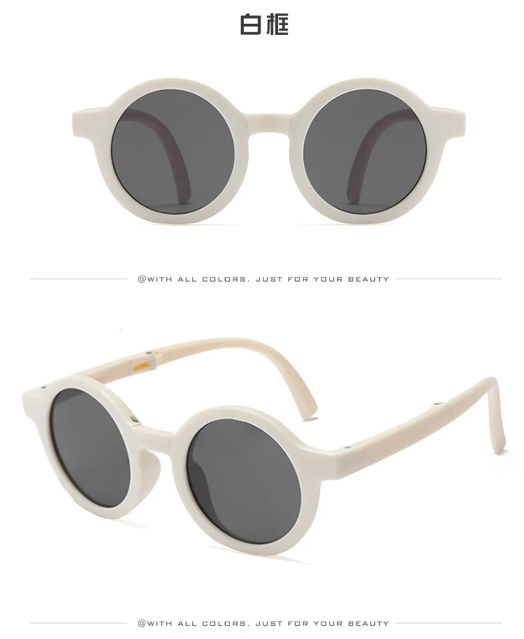 Classic Ins Folding Sunglasses Children Brand Designer Pink Round Frame Sun Glasses Girls Boys Lentes UV400 GAFAS Sol_voghion.com