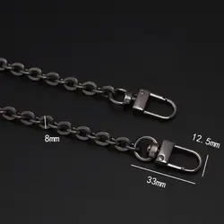 Luxury Adjustable Metal Chain Strap in Gold, Silver, and Black for Crossbody or Shoulder Bags (Black door buckle)