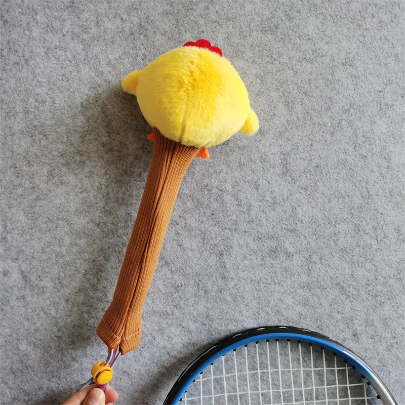 Happy Chicken Badminton Racket Handle Cover Plush Doll Grip Protectors Handcraft Gift