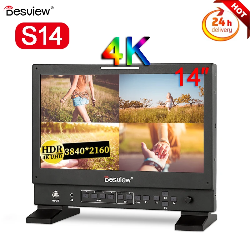 

14 Inch 4K 3840x2160 Bestview S14 Portable Monitor HDMI-compatible 3G-SDI UHD Portable Monitor for Nikon Sony Canon DSLR Camera