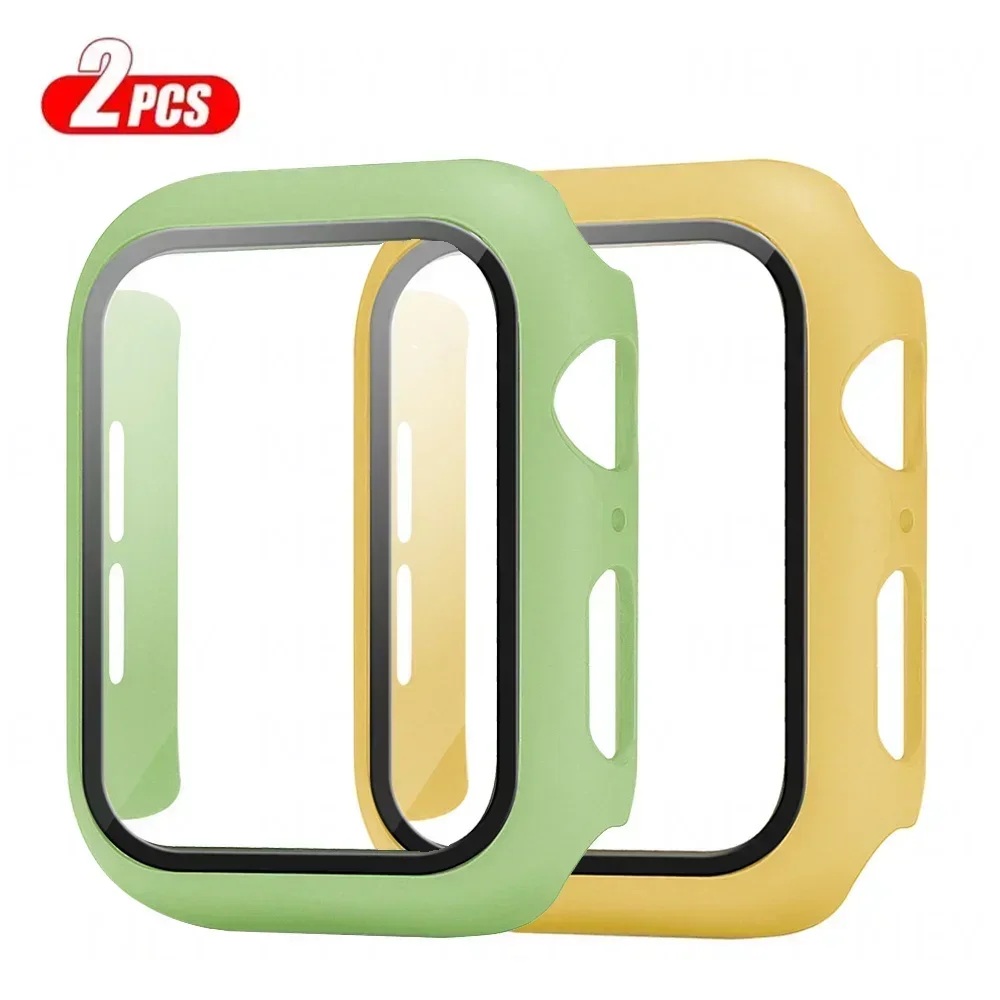 Premium Tempered Glass Screen Protector and Cover for Apple Watch - 2-Piece Set