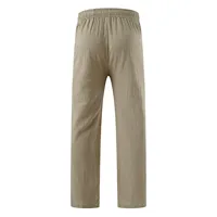 Sun Print Men's Pants Casual Daily Solid Summer Full Length Soft Linen Pants Mid Waist Drawstring Trousers Streetwear Bottoms - Image 4