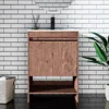 24" Bathroom Vanity, Brown Modern Small Single Bathroom Cabinet Set, Soft Closing Doors with Metal Handles, Storage, Sink Base 1