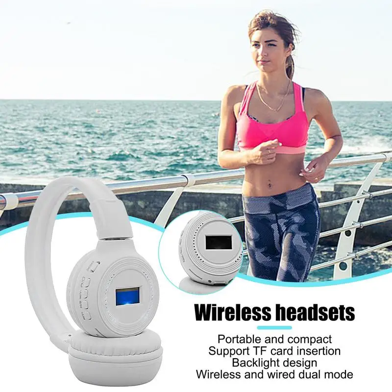 TF Card FM Radio Earphones, Noise Canceling Bluetooth-Compatible Headset, 3.5mm Jack Headphones, Wireless & Wired Connection