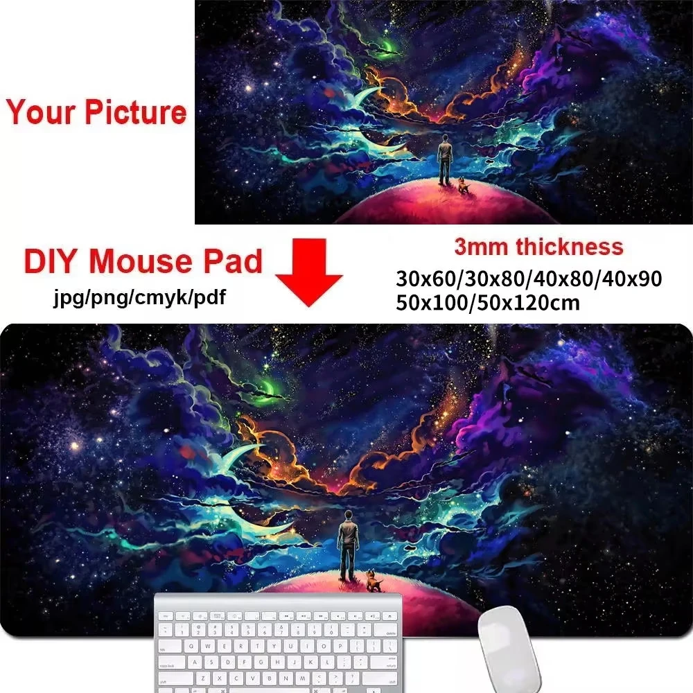 맞춤형 대형 마우스 패드 DIY 마우스 패드 게이머용 홈 HD XXL 키보드 패드 마우스 매트 카펫 게이머 노트북용 부드러운 천연 고무 마우스 매트