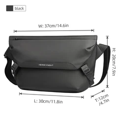 Versatile Waterproof Crossbody Sling Bag with Large Capacity (Black)