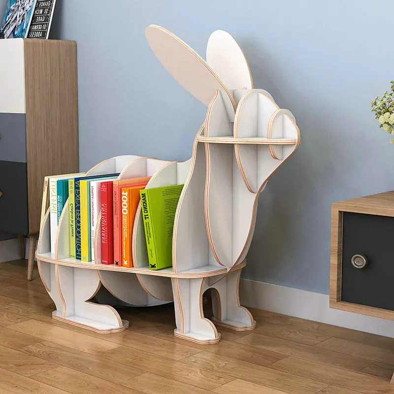 Creative children's bookshelf Animal Book Shelf School Picture Storage Gift Decorative Rabbit Assembly Home Deco