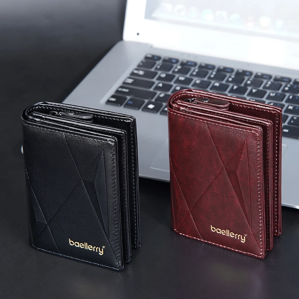 Baellerry Fashion Design Bifold Wallet for Men PU Leather Credit