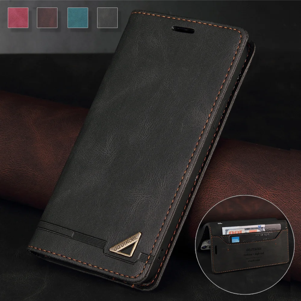 Leather Phone Case Flip Leather Case for Samsung Galaxy S24 Ultra S23 FE S22 S21 Plus A15 A05S A14 A24 A34 A54 A13 A23 A33 A53 5G Card Wallet Cover